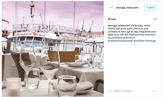 view from sevruga restaurant